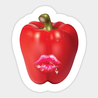 Red 'HOT' Bell Pepper Sticker